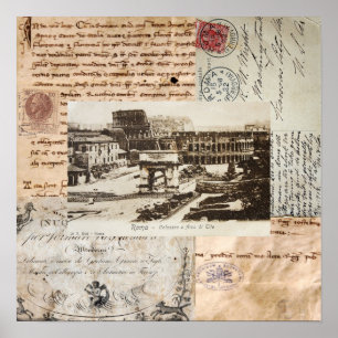 Alte Rom-Kolosseum-Italiener-Kunst Poster