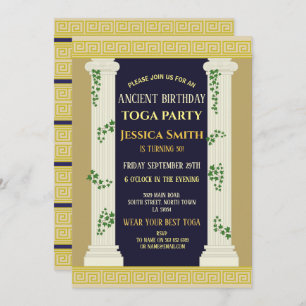 Alte römische Toga Geburtstagsparty IV. Einladung