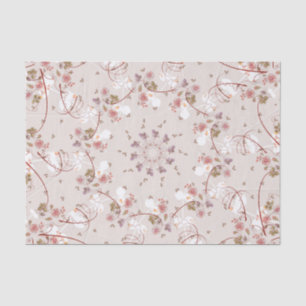 Alte rosa Kleine Blume und Wirbel Seidenpapier
