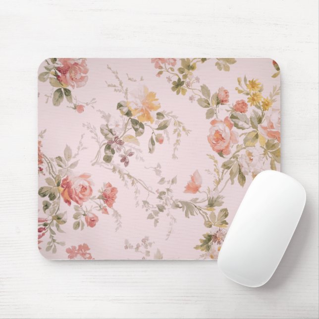 Alte rosafarbene Tapete-Maus-Pad Mousepad (Mit Mouse)