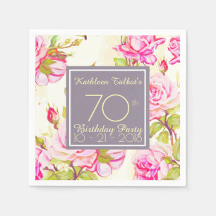 Alte Rose 70. Geburtstagsparty Paper Napkin Serviette