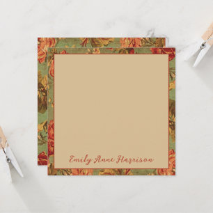 Alte Rose auf der Green Square Note Card Personali