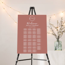 Alte Rose Monogram Alphabetisches Seekartenboard