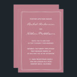 Alte Rose Rosa Minimalistische Hochzeitseinladunge<br><div class="desc">Moderne Einladungen für Hochzeiten - Ändern Sie die Hintergrundfarbe in jede Farbe! Wir haben das wunderschöne Rosa der alten Rose gezeigt. Akzente neu ausrichten - LÖSCHEN Sie sie oder ändern Sie die Farbe! ÄNDERN Sie die Schriftart, den Text, die Textfarbe. Verwenden Sie diese Vorlage, um Ihre eigenen einzigartigen Hochzeitseinladungen und...</div>