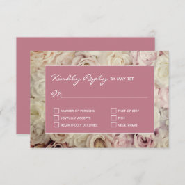 Alte Rose Rosa RSVP Karten Rose Hintergrund