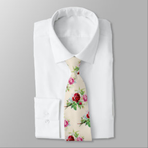 alte Rosen in Elfenbeinfarbe Krawatte