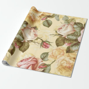 Alte Rosen in Rosa  Geschenkpapier