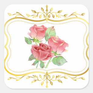 alte Rosen Quadratischer Aufkleber