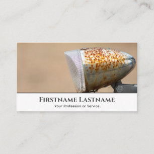 Alte rostige Fahrradglocke für Fahrradwerkstätten Visitenkarte