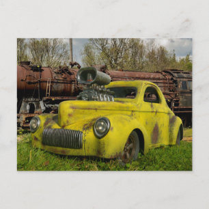 Alte rostige Hotrod 1941 Coupe Rat Rod Postkarte