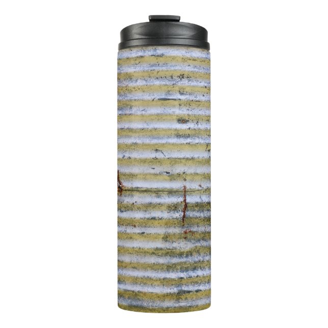 alte, rostige Zinkgrunge-Textur, Vintage Zinkstruk Thermosbecher (Vorderseite)