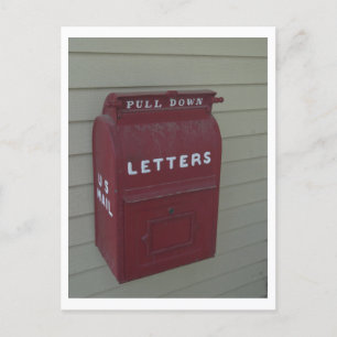 Alte rote ausgehende US-Postbriefkasten Postkarte