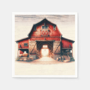 Alte rote Barn Rustikale Hochzeit Serviette