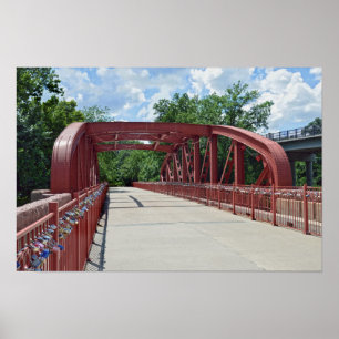 Alte rote Brücke, Kansas City, Missouri Poster