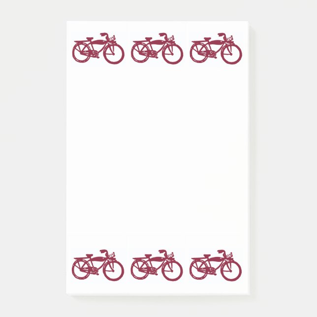 Alte rote Fahrrad-Post-it-Notizen Post-it Klebezettel (Vorderseite)