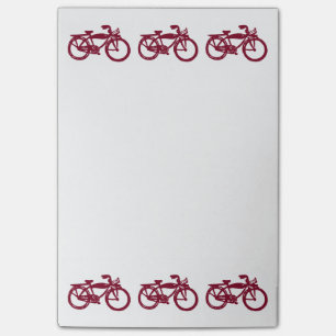 Alte rote Fahrrad Post-Itanmerkungen Post-it Klebezettel
