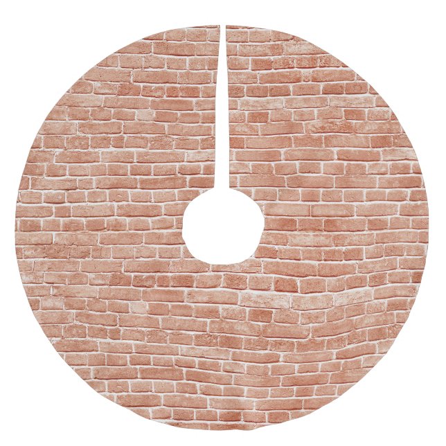 Alte, rote Ziegelmauer. Polyester Weihnachtsbaumdecke (Vorderseite)