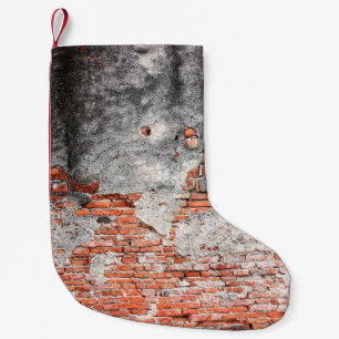 Alte rote Ziegelmauer rau aus dem alten Tempel in Kleiner Weihnachtsstrumpf