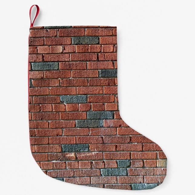 Alte rötliche/bräunliche Backsteinmauer Kleiner Weihnachtsstrumpf (Vorderseite)