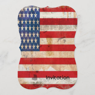 Alte Ruhestars Streifen bedrückte amerikanische Fl Einladung