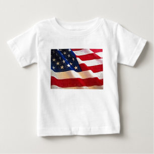 Alte Ruhm-Flagge-Kräuselungen Baby T-shirt