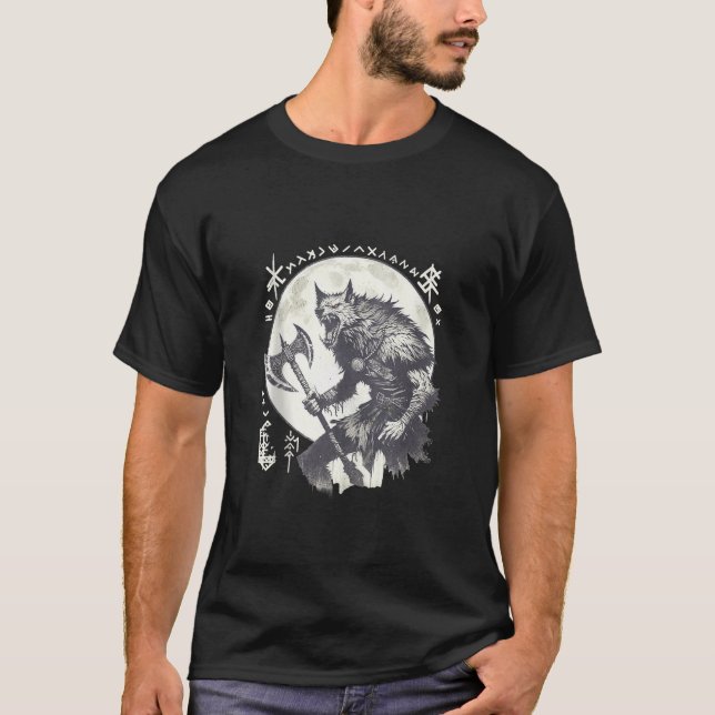 Alte Runen Wikinger Alpha Werwolf Krieger Tank T (Vorderseite)