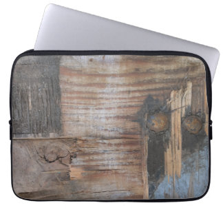 Alte rustikale Holz- und abgenutzte Nägeltextur Laptopschutzhülle