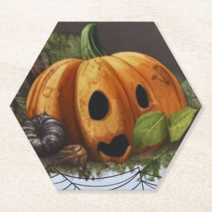 Alte Rustikale Kürbis Grusel Halloween-Party Untersetzer