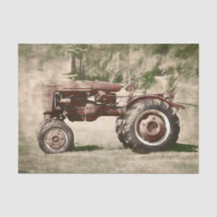 Alte rustikale, Vintage Landfarm Traktor Seidenpapier