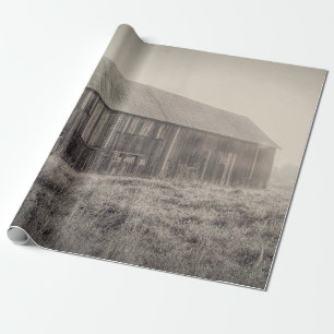 Alte rustikale Vintage-Schwarze-und-Weiße-Scheune Geschenkpapier