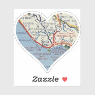 Alte Santa Cruz Karte Aufkleber