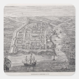 Alte Santo- Domingostadt Quadratischer Aufkleber