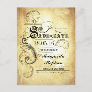 Alte Save the Date Postkarten der Vintagen
