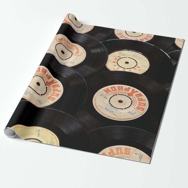 alte Schallplatten als Geschenkpapier (Ungerollt)