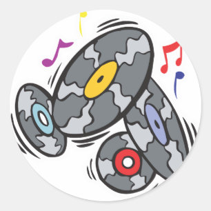 alte Schallplatten Runder Aufkleber