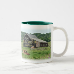 Alte Scheune Mail Pouch Tabakwerbung Zweifarbige Tasse