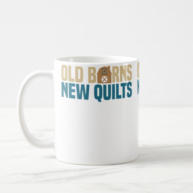 Alte Scheunen Neue Decken  Quiltkunst Handwerkskun Kaffeetasse (Links)