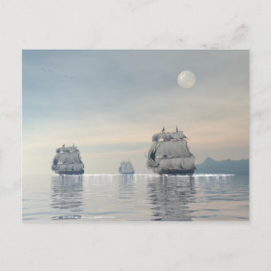 Alte Schiffe im Ozean Postkarte