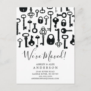 Alte Schlüssel Umzugsankündigung Postkarte