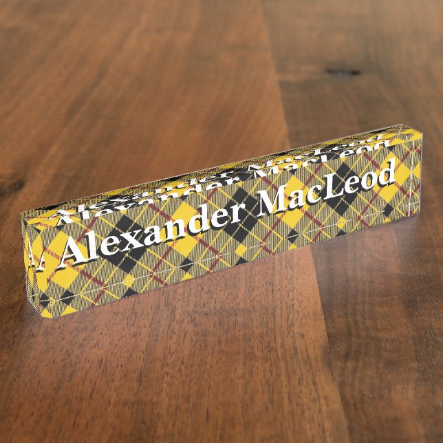 Alte Schotte Clan MacLeod von Lewis Tartan Namensplakette (Seite)