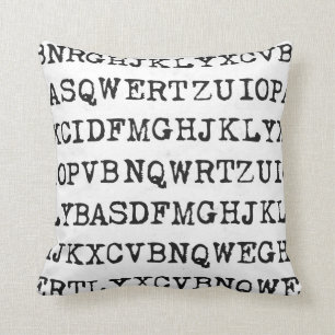 Alte Schreibmaschinen-Buchstaben Kissen