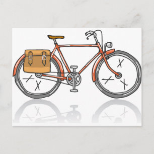 Alte Schul Fahrrad Skizze Postkarte