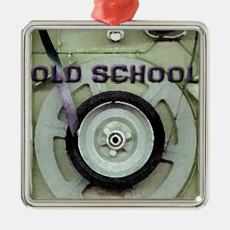 Alte Schul-Retro-8-Spur-Kassette Silbernes Ornament