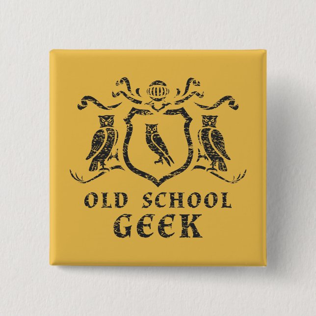 Alte SchulAussenseiter-Eulen-Knopf Button (Vorderseite)