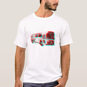 Alte Schule3d Wechselstrom-Durchfahrt-Bus-T - T-Shirt