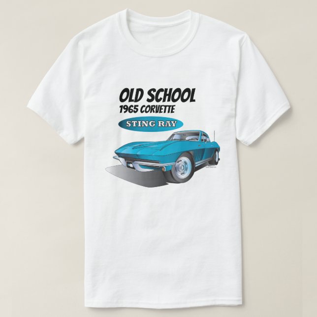 Alte Schule 1965 Stingray Corvette T-Shirt (Design vorne)
