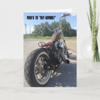 Alte Schule Bobber-Motorrad Geburtstagskarte