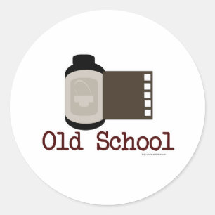 Alte Schule Film Fan Runder Aufkleber