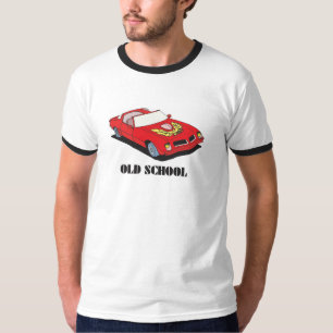 Alte Schule gegen neue Schulautos T-Shirt