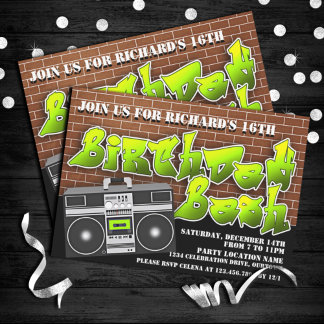 Alte Schule Hip Hop Geburtstagseinladungen Einladung